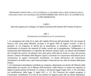 DECRETO GENOVA – ecco il testo approvato