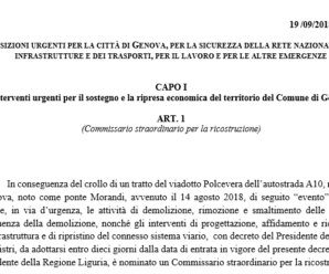 Decreto Genova – versione del 19 settembre 2018